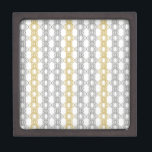 Silver and Gold Pattern Gift Box<br><div class="desc">An elegant pattern of silver and gold geometric shapes, linked in a series of linear, lace streamers.</div>