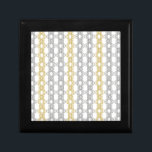 Silver and Gold Pattern Gift Box<br><div class="desc">An elegant pattern of silver and gold geometric shapes, linked in a series of linear, lace streamers.</div>