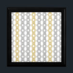 Silver and Gold Pattern Gift Box<br><div class="desc">An elegant pattern of silver and gold geometric shapes, linked in a series of linear, lace streamers.</div>