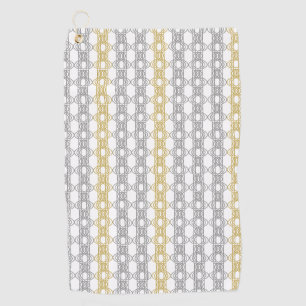 Silver and Gold Pattern Golf Towel