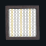 Silver and Gold Pattern Keepsake Box<br><div class="desc">An elegant pattern of silver and gold geometric shapes, linked in a series of linear, lace streamers.</div>