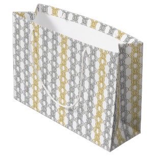 Silver and Gold Pattern Large Gift Bag