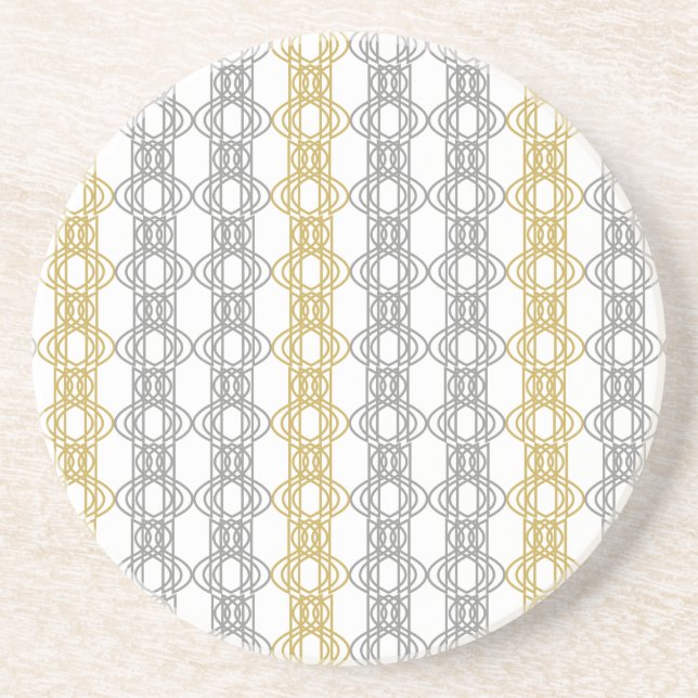 Silver and Gold Pattern Sandstone Coaster (Front)