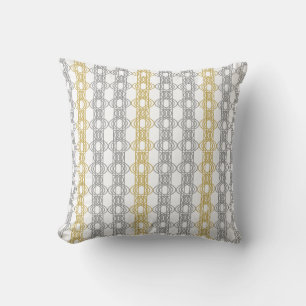 Silver and Gold Pattern Throw Pillow