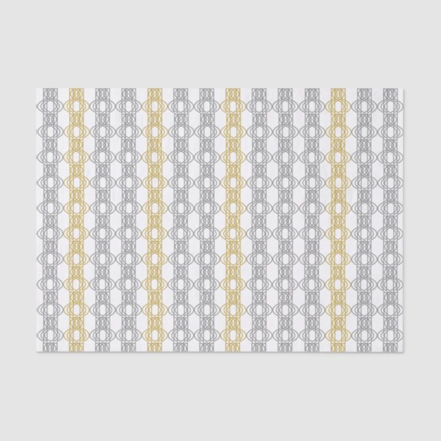 Silver and Gold Pattern Tissue Paper (Front)