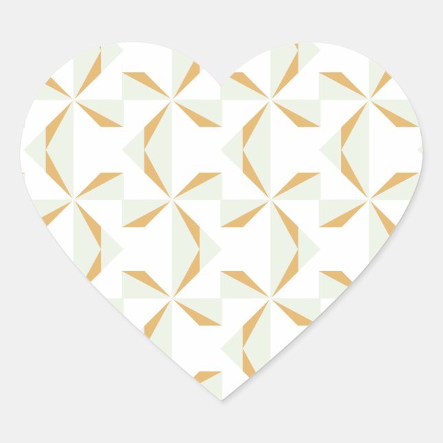 Silver and Gold Pinwheels Heart Sticker (Front)
