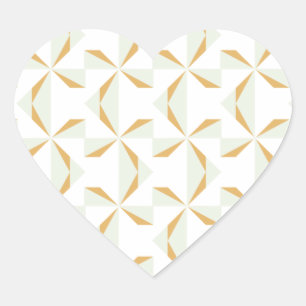 Silver and Gold Pinwheels Heart Sticker