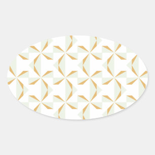 Silver and Gold Pinwheels Oval Sticker