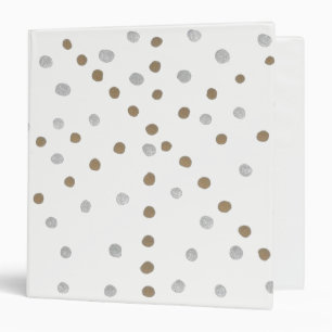 Silver and Gold Polka Dots Binder