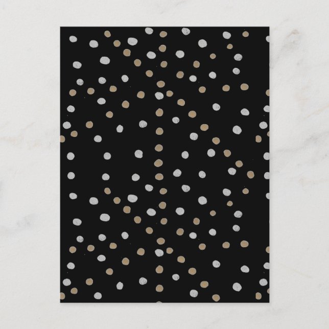 Silver and Gold Polka Dots Postcard (Front)