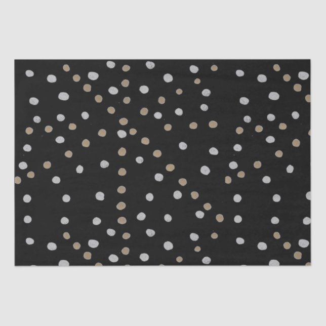 Silver and Gold Polka Dots Tissue Paper (Front)