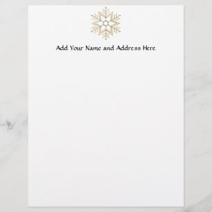 Silver and Gold Snowflake Letterhead