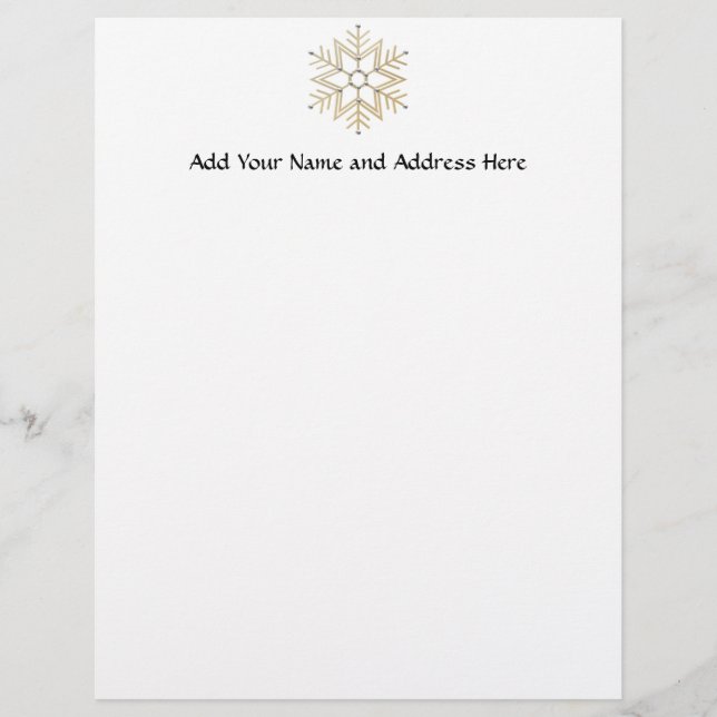 Silver and Gold Snowflake Letterhead (Front)