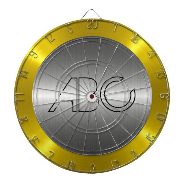 Silver and Gold Stainless Steel Metal Dartboard (Front)