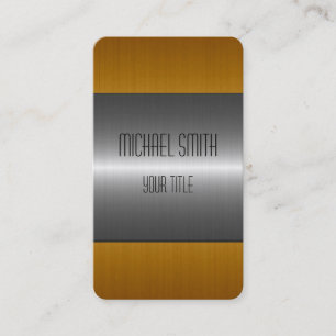 Silver and Gold Stainless Steel Metal Hole Business Card