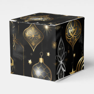Silver And Gold Traditional Ornaments Cube Favor Box