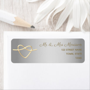 Silver and Gold Wedding Return Address