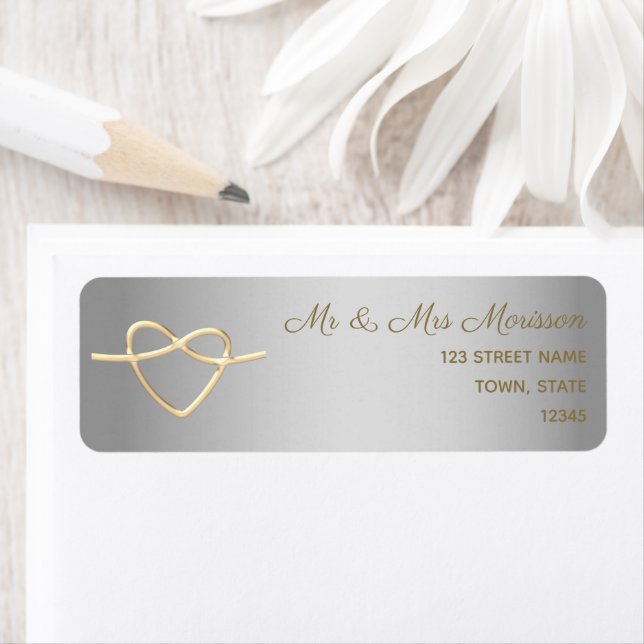 Silver and Gold Wedding Return Address (Insitu)
