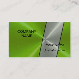 Silver and Green Luxury Metallic Business Card