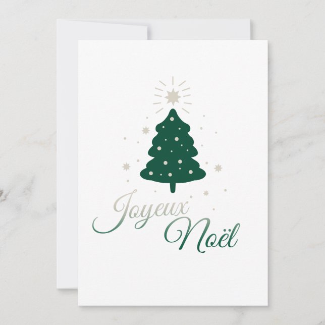 Silver and green sheath: sobriety and elegance holiday card (Front)
