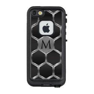 Silver and grey metallic geometric pattern 3 LifeProof FRÄ’ iPhone SE/5/5s case