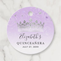 Silver and Light Purple Roses Elegant Quinceanera