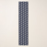 Silver and Navy Blue Anchor Nautical Scarf<br><div class="desc">A modern and elegant scarf for the sailor in your life. Change the background colour to any colour of your choice.</div>