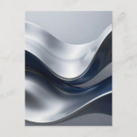 Silver And Navy Fluid Waves Abstract Modern Design