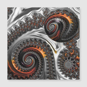 Silver and Orange Mandelbrot with Sphere Card