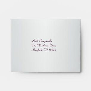 Silver and Pink Floral Return Address A2 for RSVP Envelopes