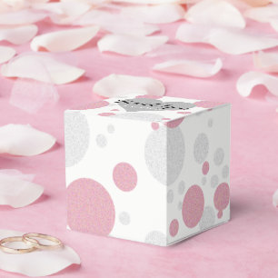 Silver and Pink Polka Dot Shower Wedding Party Favor Box