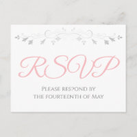 Silver and Pink Simple Elegance Wedding RSVP