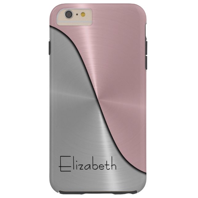 Silver and Pink Steel Metallic Case-Mate iPhone Case (Back)