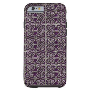 Silver And Purple Connected Ovals Celtic Pattern Tough iPhone 6 Case