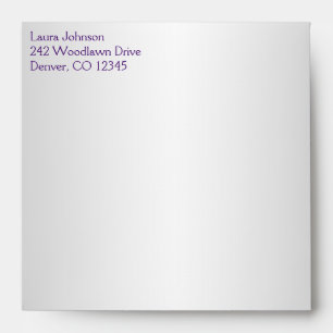 Silver and Purple Damask Envelope fits 5" Square
