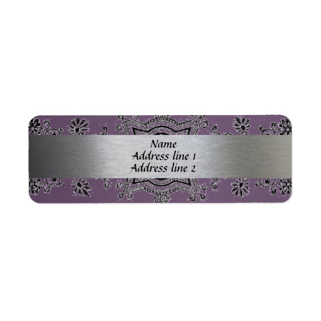 Silver and Purple Metallic Address labels (Front)