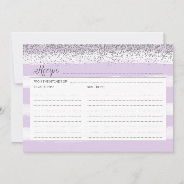 Silver and Purple Recipe Card (Front)