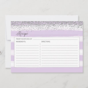 Silver and Purple Recipe Card