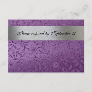 Silver and Purple rsvp with envelope