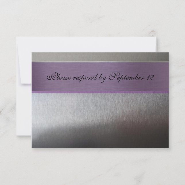 Silver and Purple rsvp with envelope (Front)