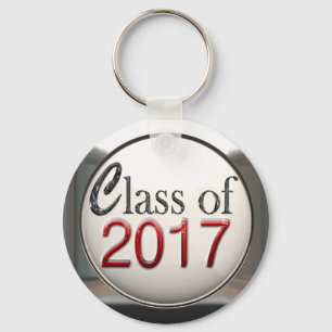 Silver And Red Class Of 2017 Graduation Keychain