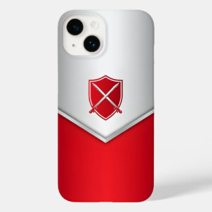 Silver and Red Shield with Crossed Swords Case-Mate iPhone 14 Case