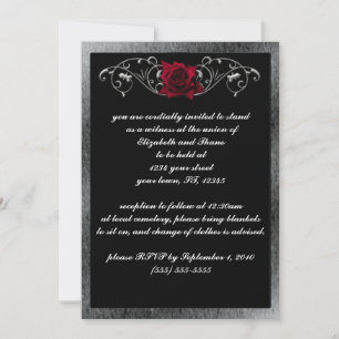 Silver and Roses Gothic Invitation