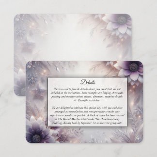  Silver and Soft Amethyst Winter Blooms Wedding Enclosure Card
