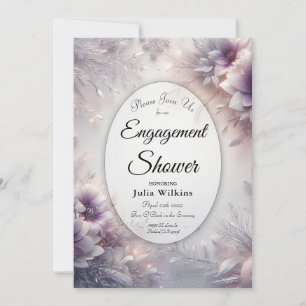 Silver and Soft Amethyst Winter Engagement Shower Invitation