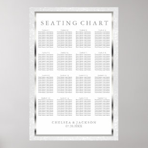 Silver and White Glitter - Seating Chart