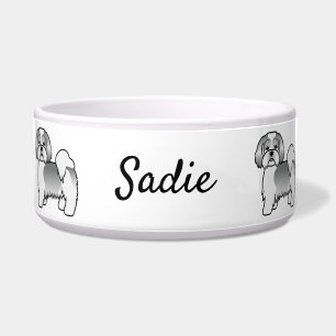 Silver And White Lhasa Apso Cartoon Dog & Name