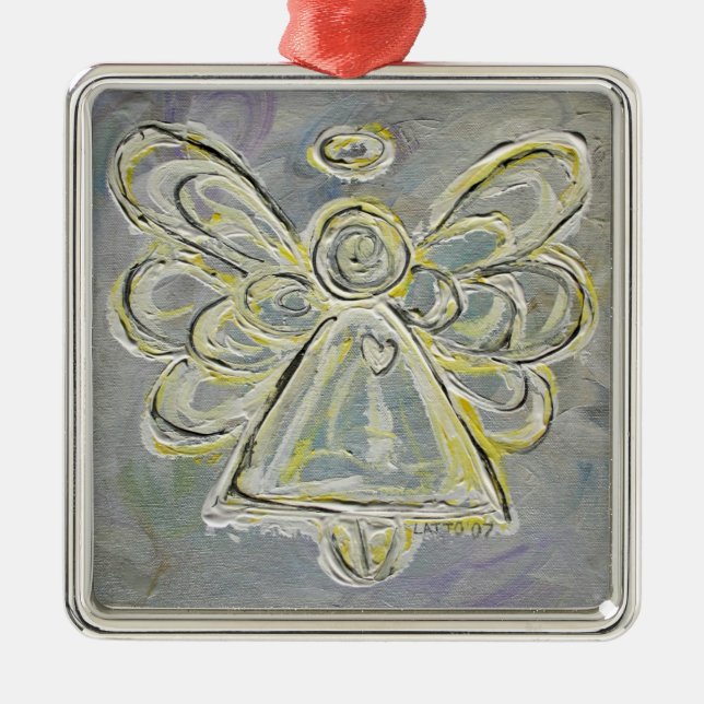 Silver and White Light Angel Ornaments (Front)