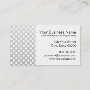 Silver and White Polka Dots Business Card