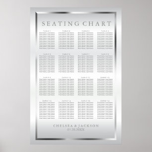 Silver and White Satin - Seating Chart